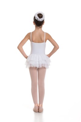 Girls camisole leotard with 3- layers mesh tulle skirt